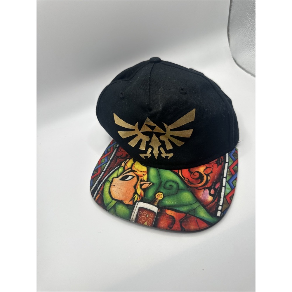 Nintendo Zelda Link And Logo Hat Youth Size Black Green Windwaker